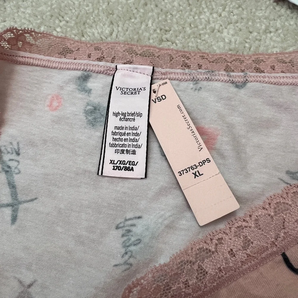 NWT Victoria’s Secret Pink “Kiss Me” modal Cotton High Leg Brief Panties VS XL - Picture 4 of 4